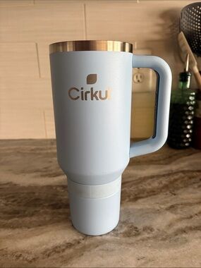 Cirkul Light Blue Stainless Steel Travel Mug with Handle NO LID